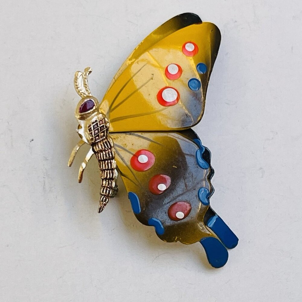 Butterfly Brooch Painted Lapel Hat Pin‎ Badge Metal Multicolor